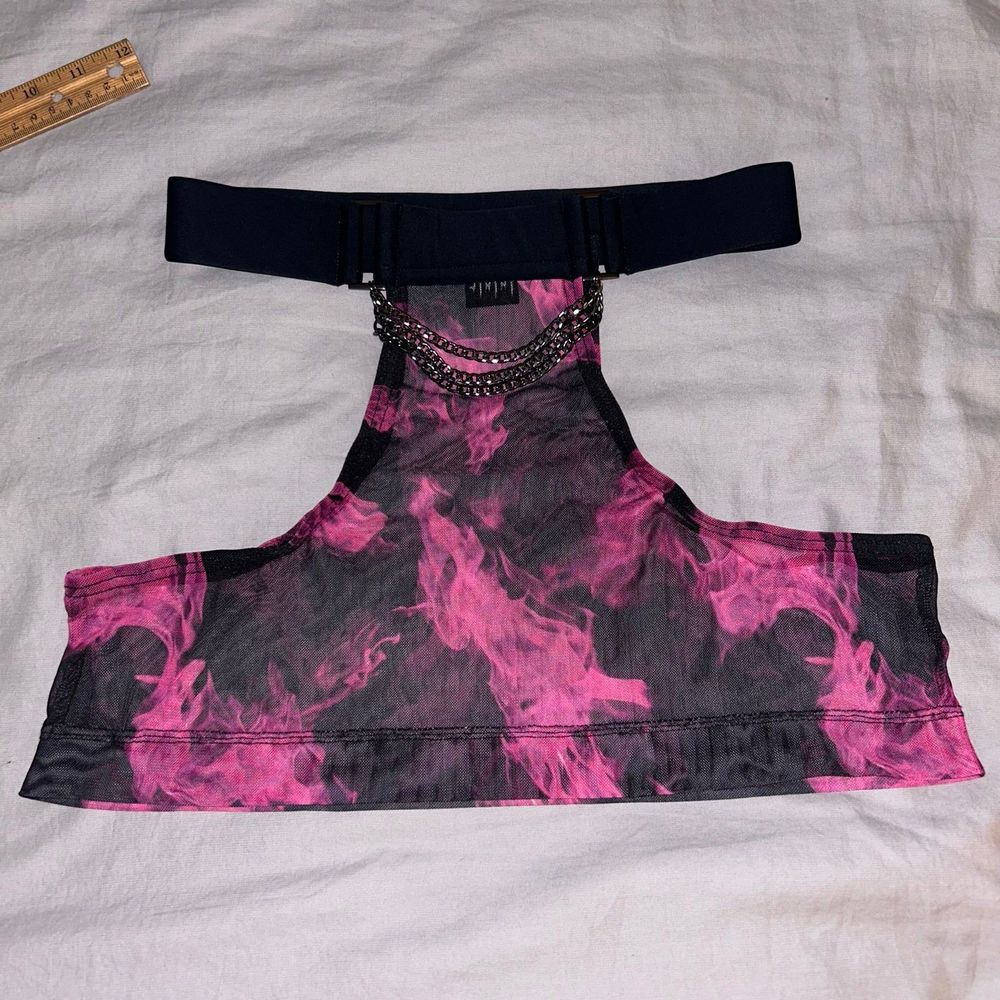 Syzygy The Label Mesh Mini Skirt, Burner Barbie, Pink Black, Rave Cover-Up - Picture 3 of 9